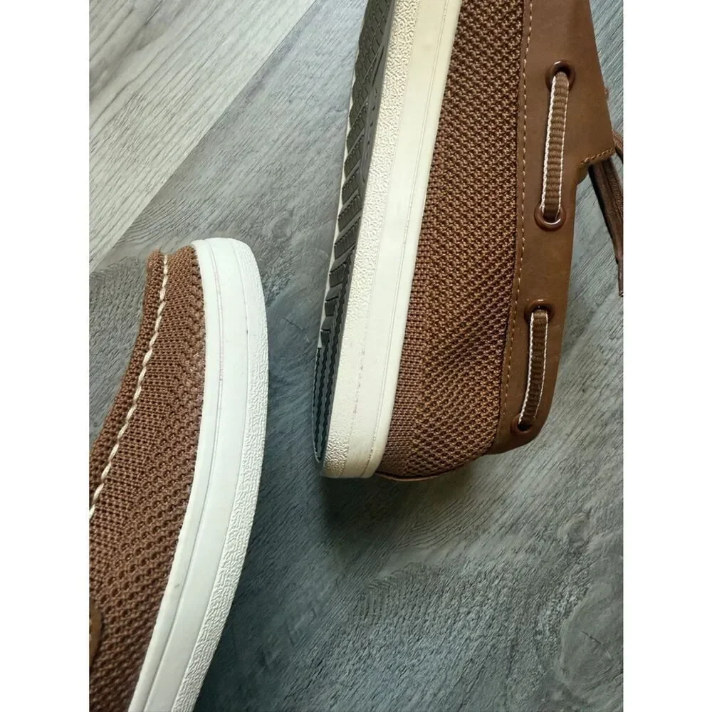 ALDO Men’s Brown White Knit Boat Shoes 8 Comfy Coastal